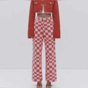 Zara Checkered Denim